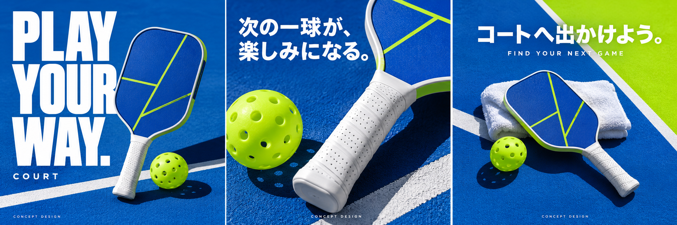 COURT / スポーツ用品の自主制作SNS投稿3枚